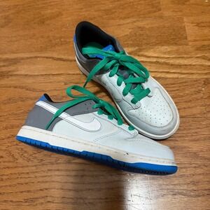 Nike Dunk Low GS  Sneakers Boys Youth Shoes Gray White Blue Green Size 3